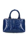 Attico Friday Crocodile-effect Top-handle Mini Bag In Blue