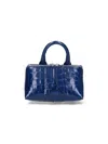 Attico Friday Crocodile-effect Top-handle Mini Bag In Blue