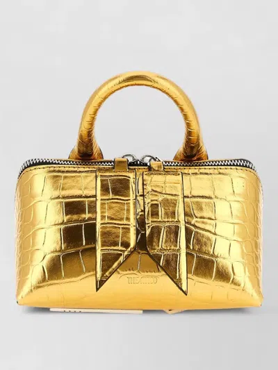 Attico Friday Mini Bag Crocodile Texture Metallic