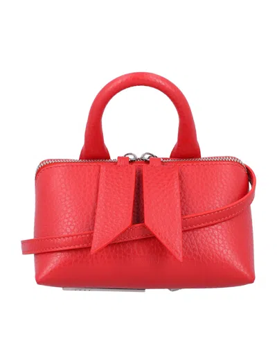 Attico Geometric Bow Detail Shoulder Bag In Red