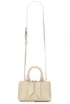Attico Dove Grey Leather Mini Friday Bag In Sand