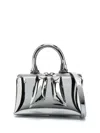 Attico Metallic Finish Shoulder Bag With Adjustable Strap In Silver