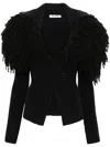 Attico Fringe-detail Cardigan In Black