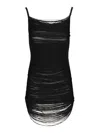 Attico Mini Dress With Adjustable Thin Shoulder Straps In Black