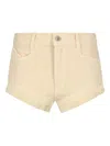 Attico Fringed Denim Shorts In Neutral