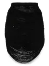 Attico Viscose Blend Miniskirt Elastic Waistband In Black