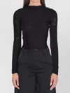 Attico Fringed Viscose Sweater Mesh Back In Black