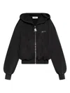 Attico Front-zip Cotton Hoodie In Black