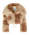 Attico Shearling Bomber Jacket In Nude