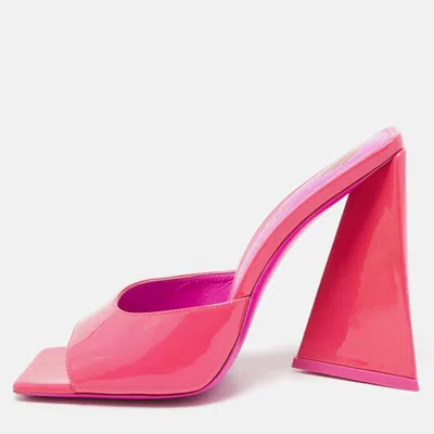 Attico Fuchsia Pink Patent Leather Devon Slide Sandals