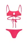 Attico Stretch Jersey Cut-out Wraparound Bikini In 008