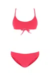 Attico Nylon Bikini With Scoop Neckline And Ribbed Texture In 008