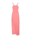 Attico Fujiko Double-strap Asymmetric Midi Dress In Pink