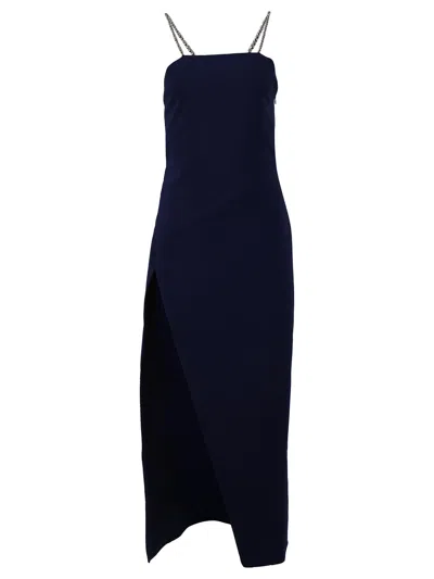 Attico Fujiko Midi Dress In Navy Blue