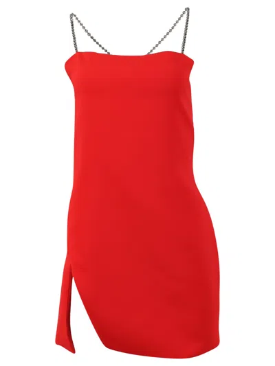 Attico Fujiko Mini Dress In Lobster Red