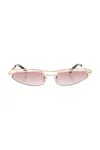 Attico Curved Tips Gold-tone Slim Frame Sunglasses In Pink
