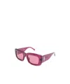 Attico Dark Pink Logo Rectangular Sunglasses In Pink