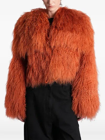 Attico Fur Coat In Brown