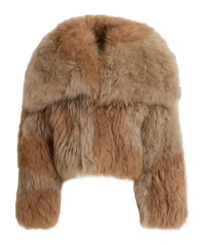 Attico Fur Short Coat - The  In Brown