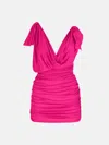 Attico Cowl Neck Draped Dress In Pink