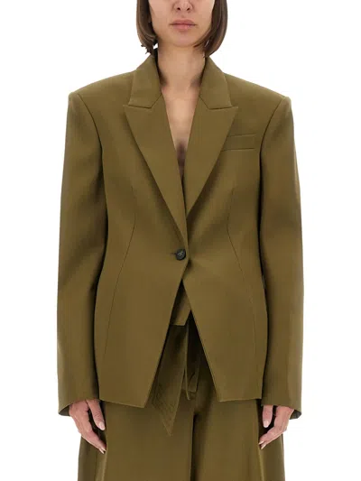 Attico Gabardine Jacket In Green