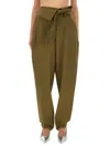 Attico Gabardine Long Pants In Green