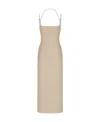 Attico Gabardine Midi Dress In Nude