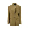 Attico Green Jacket With Asymmetric Closure On The Front