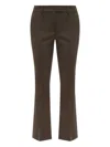 Attico Tailored Brown Pants With Concealed Closure In Brown