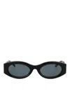 Attico Berta Rectangle-frame Sunglasses In Black