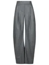 Attico Gary Pleated Wool-blend Tapered Pants In Grey