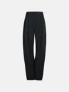 Attico 'gary' Long Black Virgin Wool Pants In Black