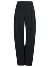Attico Gary Long Black Virgin Wool Pants In Black