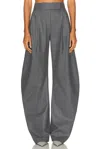 Attico Gary Pleated Wool-blend Tapered Pants In Grey