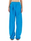 Attico Gary Stretch Wool Wide-leg Pant In Blue