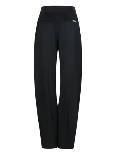 Attico Gary Pleated-front Trousers In Black