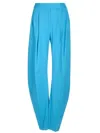 Attico Jagger High Waist Stretch Wool Trousers In Capriblue