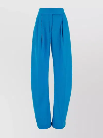 Attico Gary Stretch Wool Wide-leg Pant In Blue