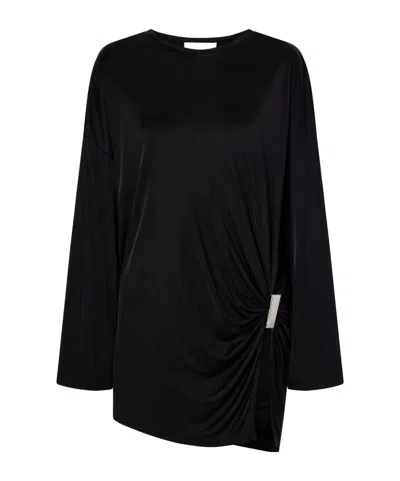 ATTICO GATHERED SATIN MINI DRESS
