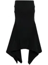 Attico Asymmetric Midi Skirt In Black  