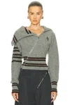 Attico Geometric Cardigan In Gray