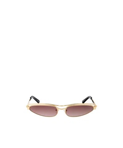 Attico Geometric Frame Sunglasses In Gold