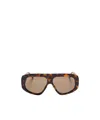 Attico Pilot Square Sunglasses Wide Arms In Brown