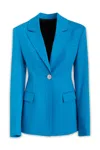 Attico Blue Single-breasted Blazer In 258