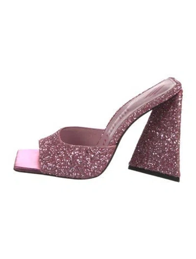 Pre-owned Attico Glitter Slides In Pink