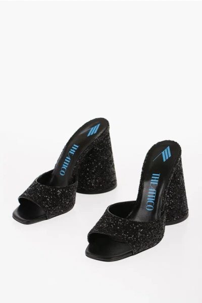 Attico Luz Embellished Leather Mules In Black