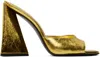 Attico Devon Laminated Leather Mules In 022 Gold