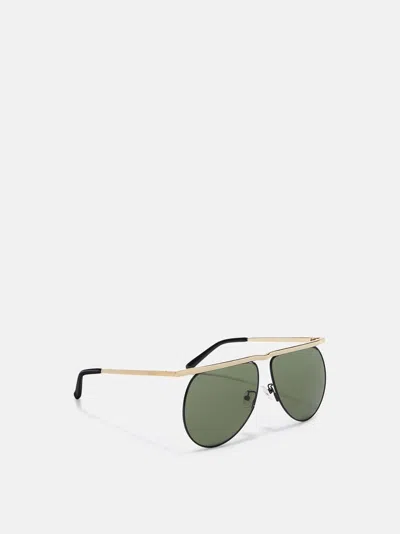 Attico Occhiali Da Sole Gold Metal, Black E Green In Gold Metal/ Black/ Dark Green/gold
