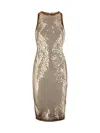 Attico Gold Sequin Mini Dress Without Sleeves In Gold