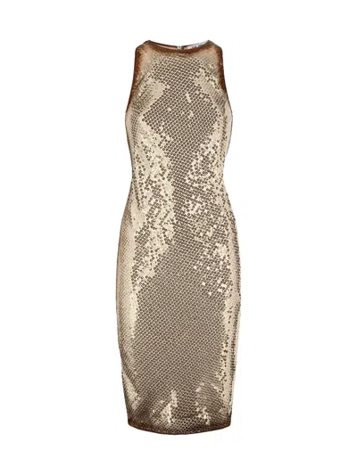 ATTICO GOLD MINI DRESS